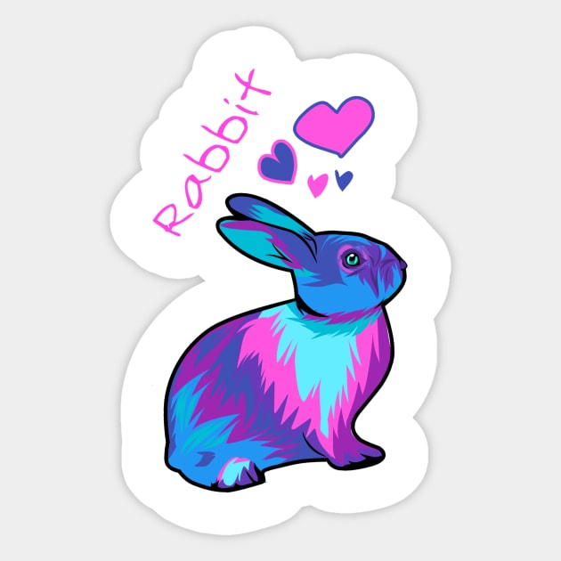 Colorful cute rabbit Sticker by Fadmel